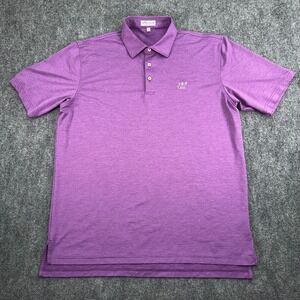 Peter Millar Polo Shirt Mens Large Purple Summer Comfort Westmoor Country Club